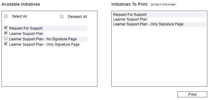 clevr Available Initiatives and initiatives to print