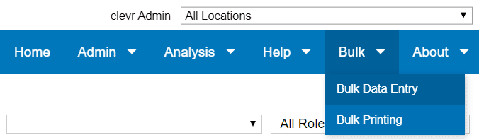 clevr Dashboard Bulk Data Entry