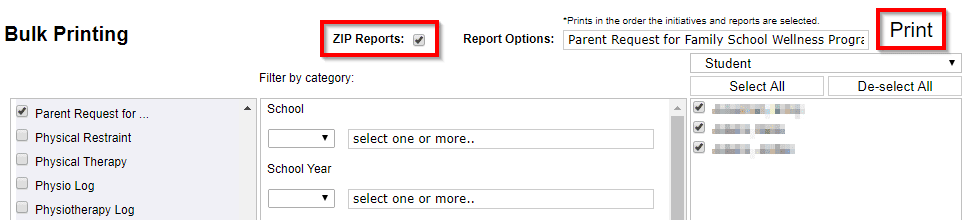 clevr bulk print zip reports