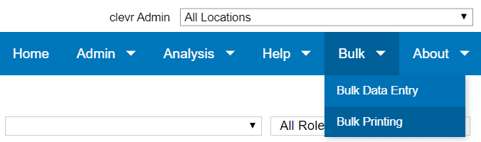 clevr dashboard Bulk Printing