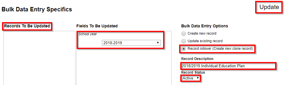 clevr dashboard for Bulk Data Entry Specifics