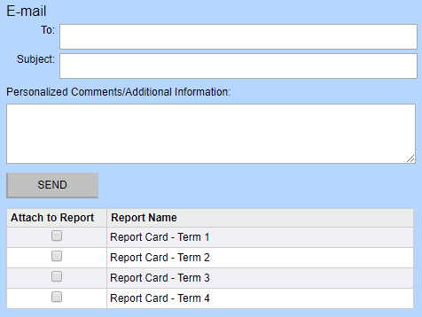 clevr email fields to, subject, and personalized comments/additional information and attachment reports