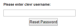 Please enter clevr username field and reset password button