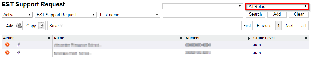 clevr All Roles clevr All Roles selected drop down