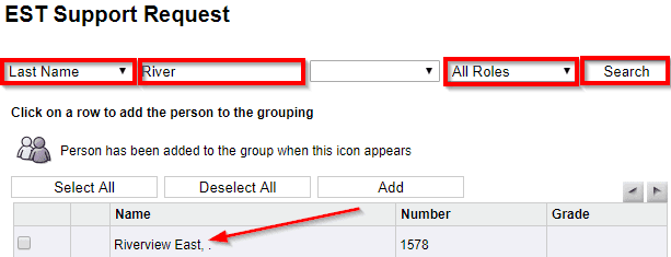 clevr Support Request Grouping to add person