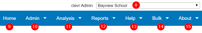 clevr Menu Bar clevr data sharing platform dashboard menu bar