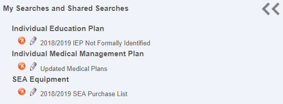 clevr My Searches and Shared Searches clevr data sharing platform dashboard showing my searches and shared searches