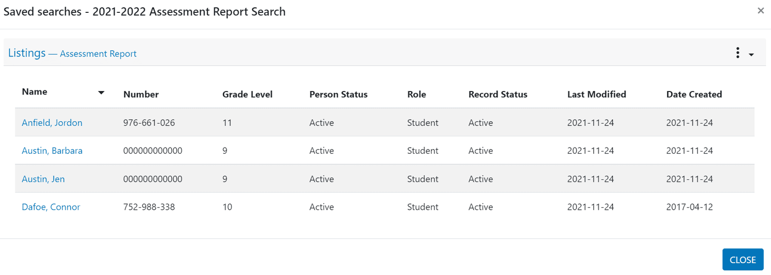 clevr Saved Search 2021-2022 Listings - Assessment Report