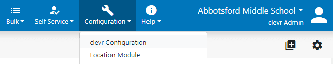 clev Configuration drop down