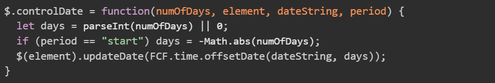 clevr Control Date clevr Control Date function information