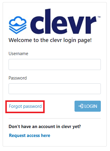 clevr Forgot Password Parent clevr Parent login page with forgot password button